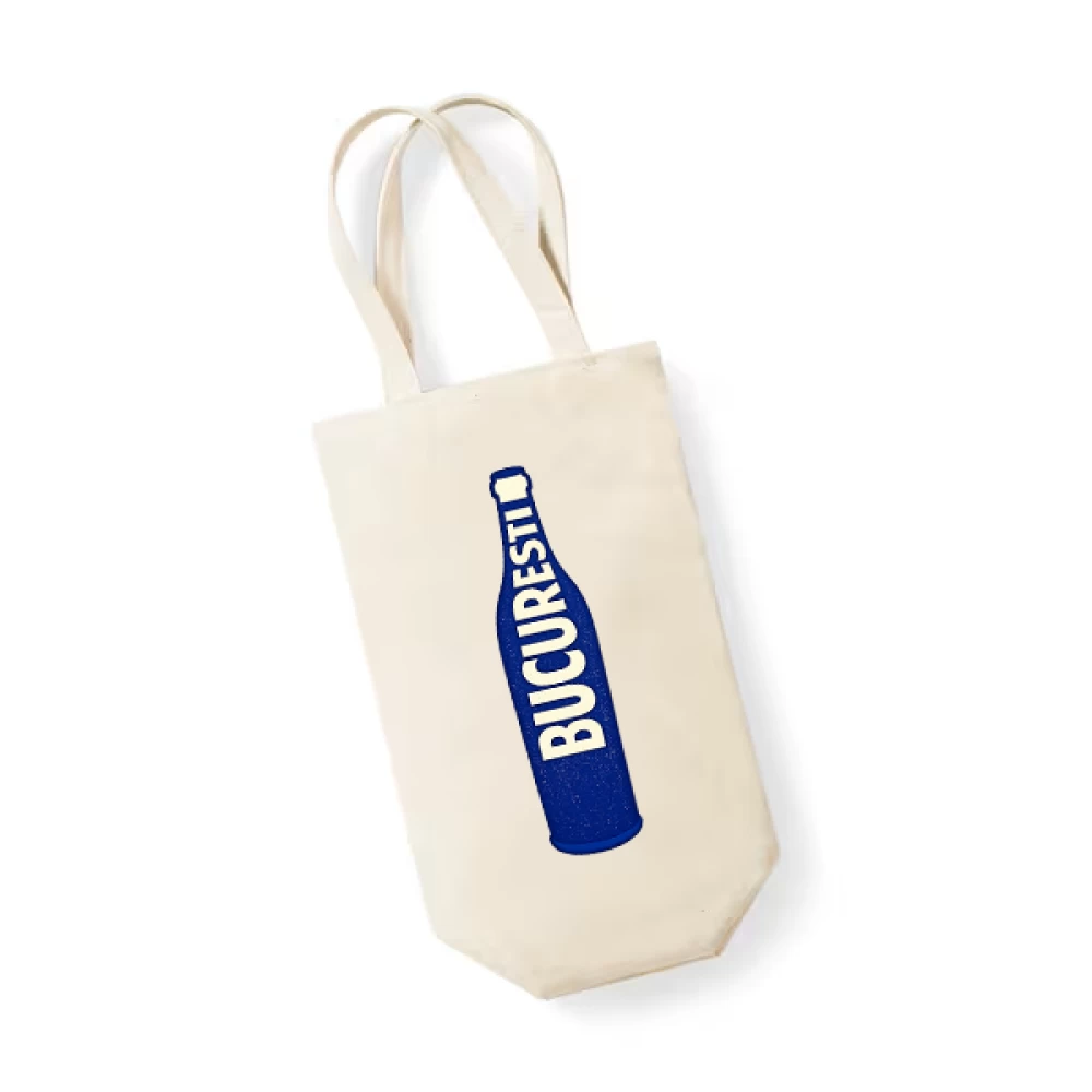 Sacoșă bumbac pentru sticlă vin – București / Timișoara