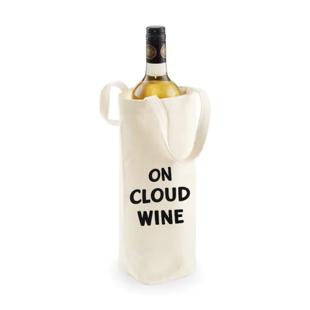 Sacoșă bumbac pentru sticlă vin – On Cloud Wine