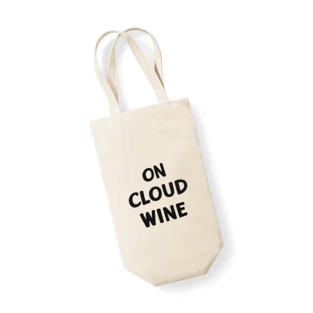 Sacoșă bumbac pentru sticlă vin – On Cloud Wine
