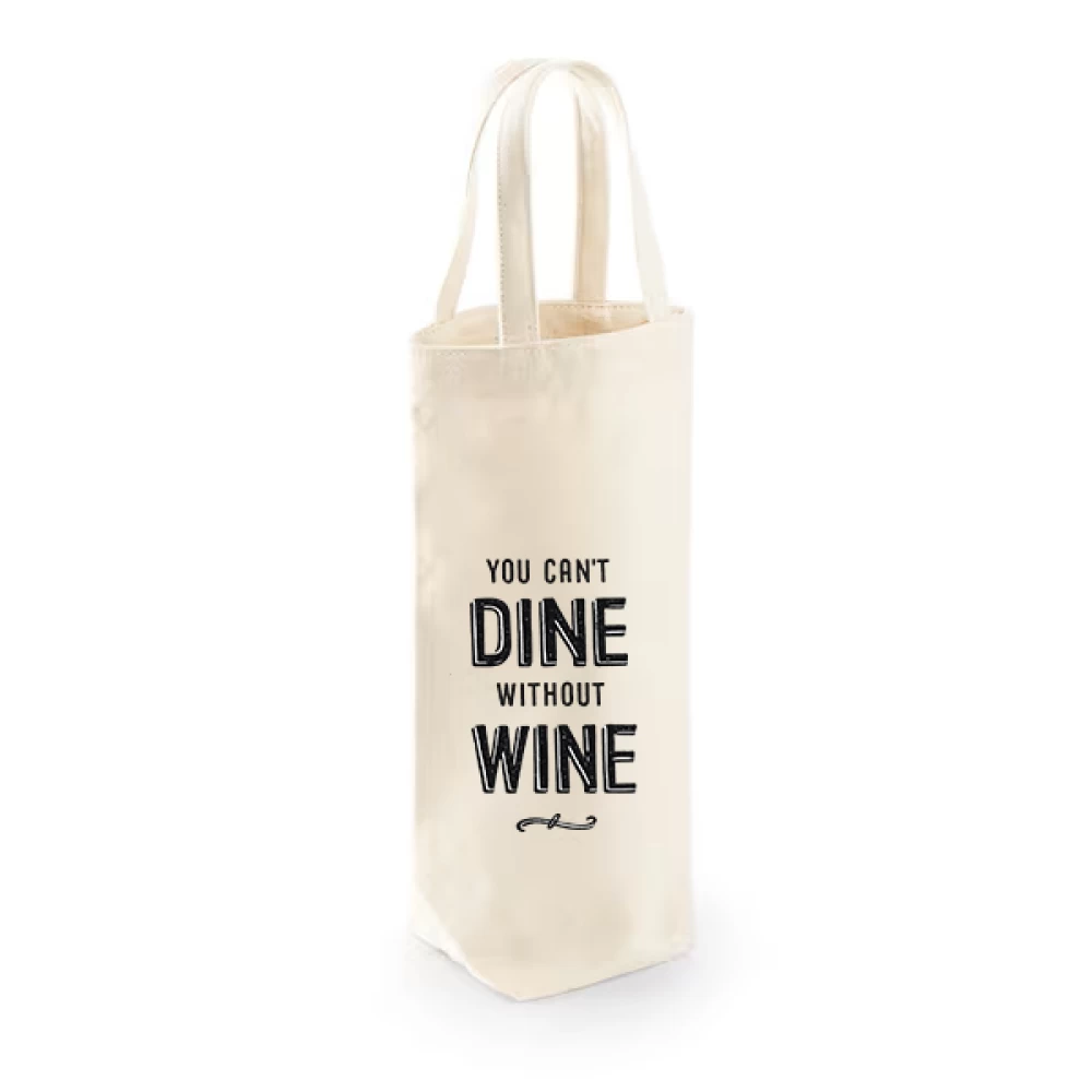 Sacoșă bumbac pentru sticlă vin – You Can’t Dine Without Wine