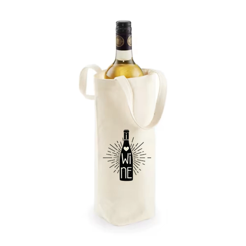 Sacoșă bumbac pentru sticlă vin – Love Wine